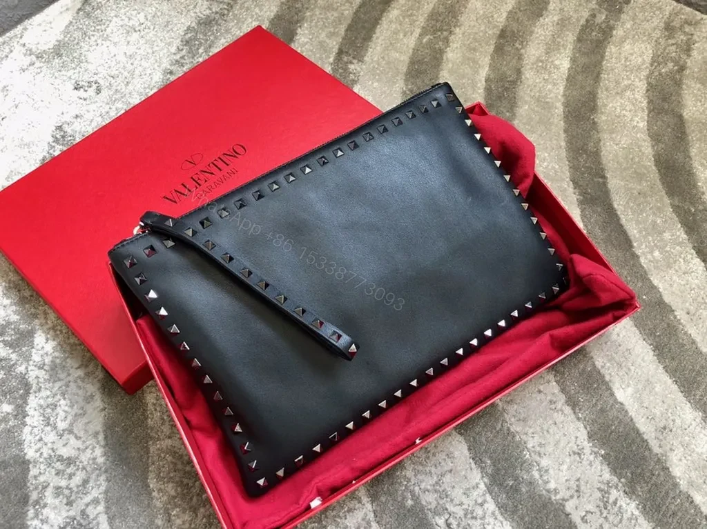 View 8 of Valentino Rockstud Leather Clutch: Day-to-Night Elegance