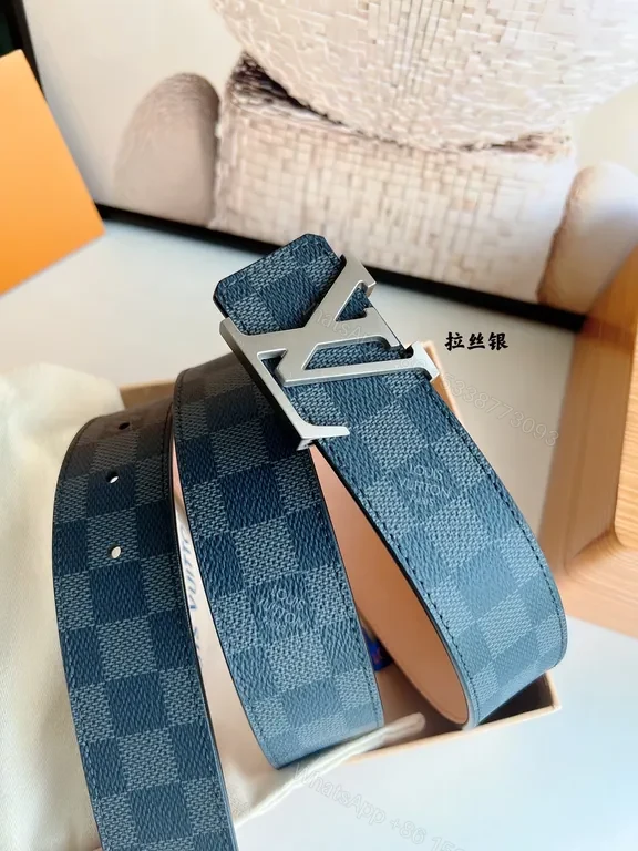 View 3 of Chic LV Damier Graphite Belt with Silver Buckle - 35mm Style