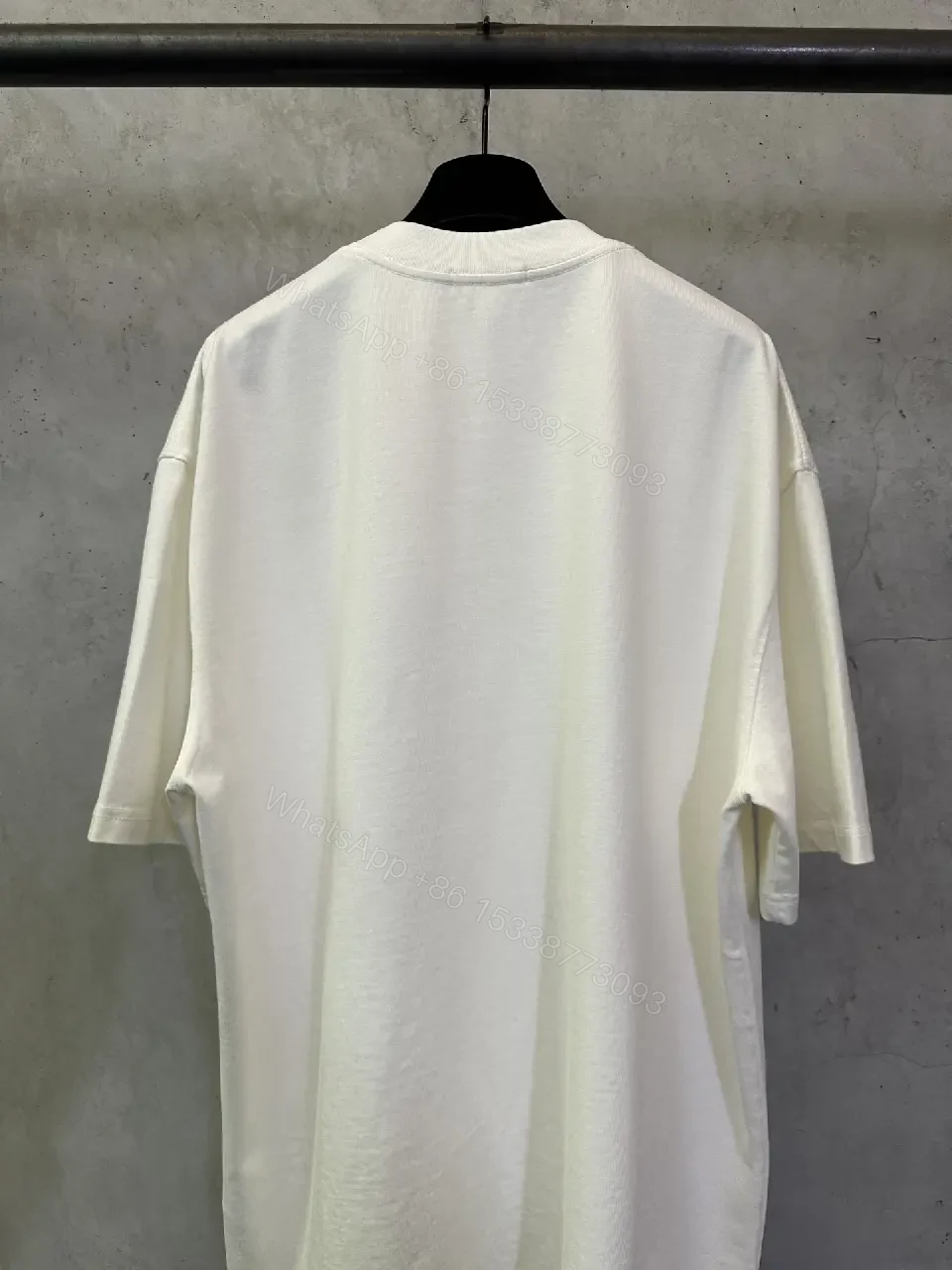View 8 of Oversized White Cotton Tee with Bold CELINE Arch Graphic