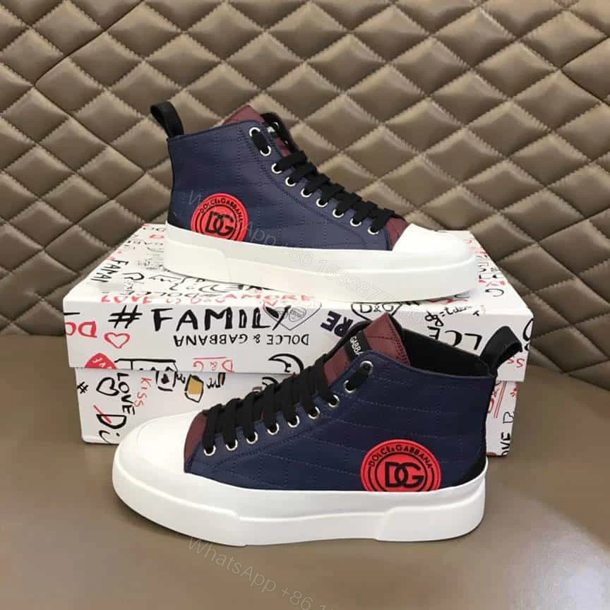 View 9 of DOLCE AND GABBANA QUILTED TWO-TONE NYLON PORTOFINO LIGHT MID-TOP SNEAKERS – DG105