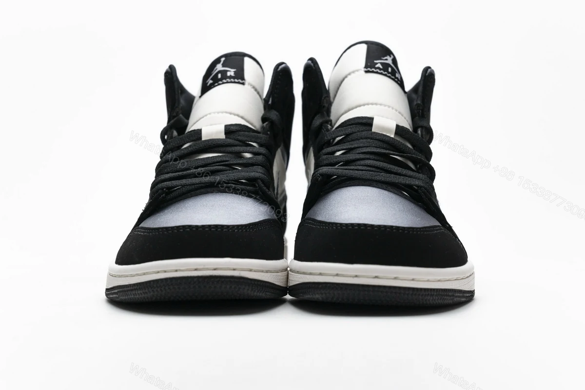View 8 of Air Jordan 1 Mid Satin Grey Toe 852542-011
