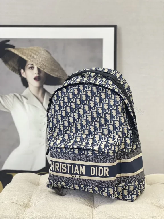 Navy Dior Monogram Backpack: Luxe Everyday Carry — view 1