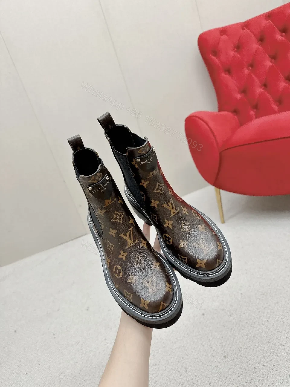 View 5 of Monogram Chelsea Boots: Modern Edge, All-Day Comfort