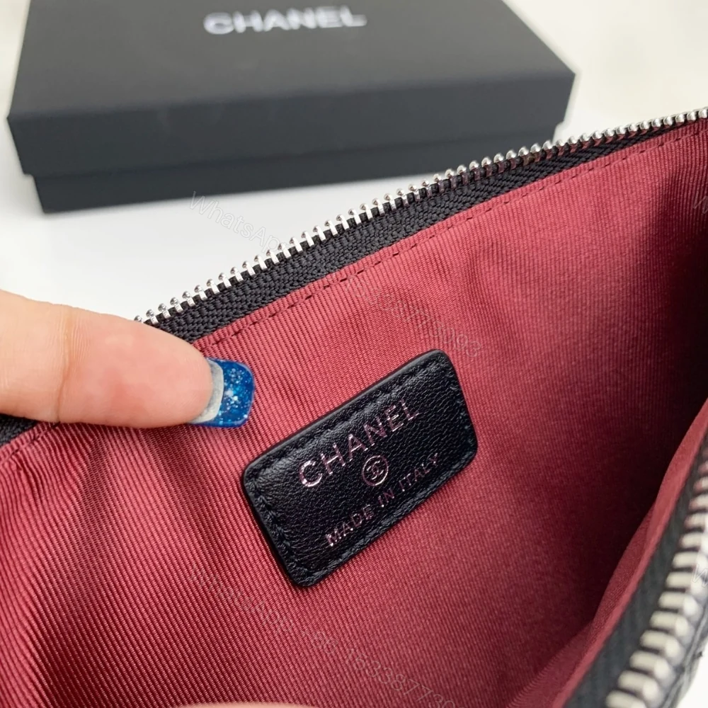 View 5 of Chanel Classic Zip Pouch Wallet Black 22Cm