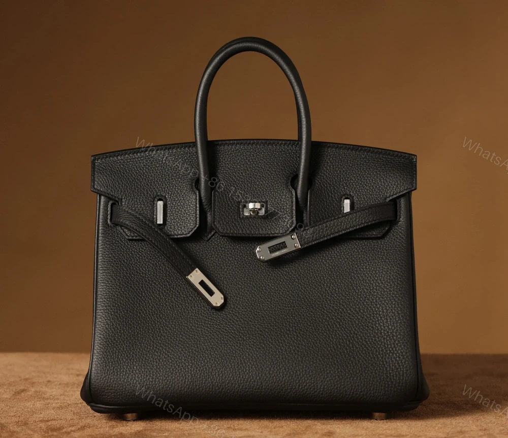 View 3 of 精仿Hermes手提包Birkin25系列黑銀款式