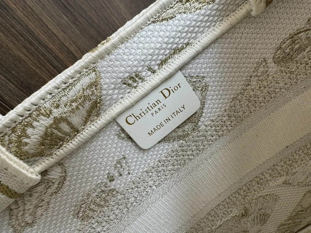 View 6 of Ivory Jacquard Tote: Dior-Inspired Logo, All-Day Luxe