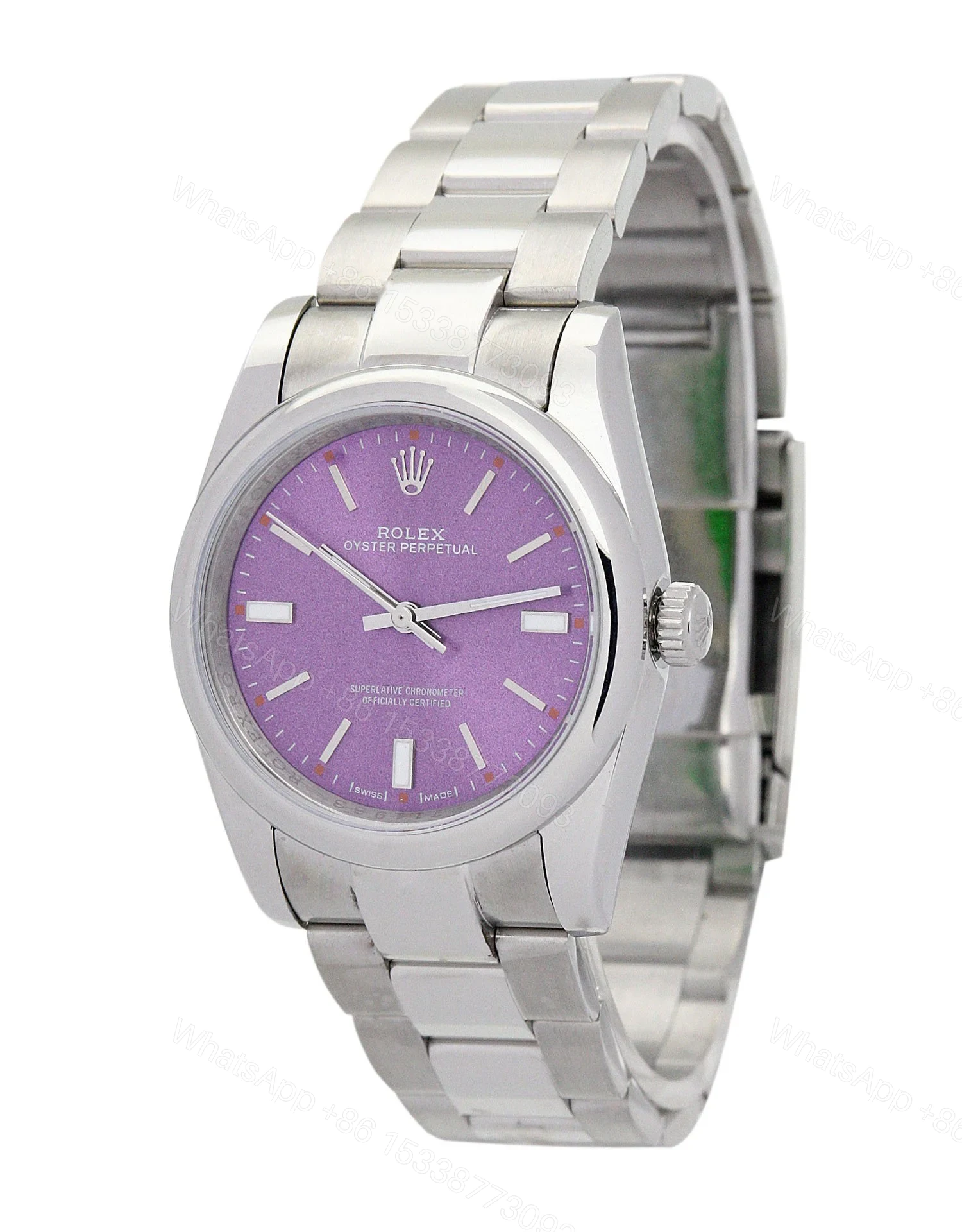 View 2 of Replica Rolex Oyster Perpetual Lady Purple Dial 177200 31 mm