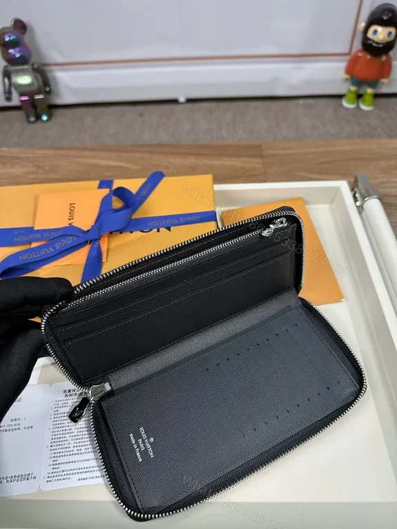 View 4 of Refined Monogram Zip Wallet: Luxury Texture, Everyday Versatility