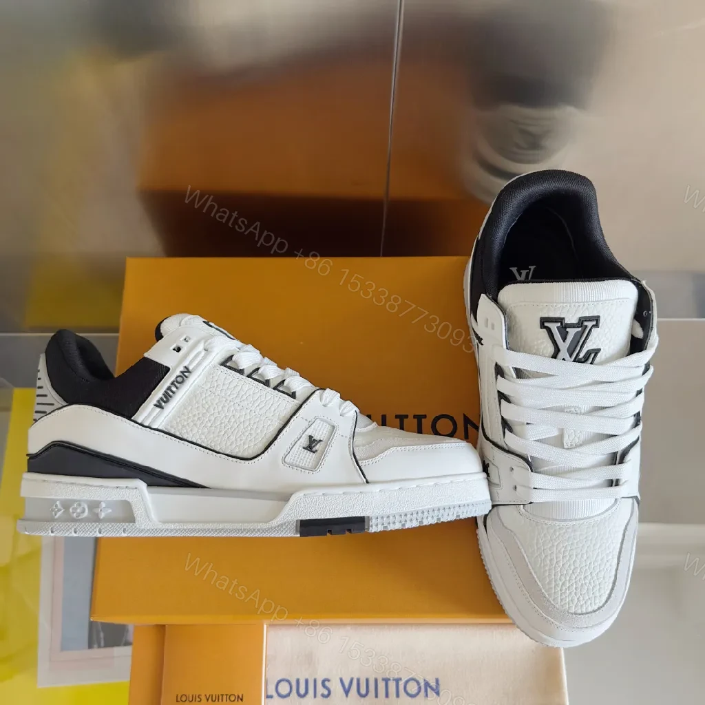 View 9 of Bold White & Black Luxe Detail Sneakers, All-Day Comfort