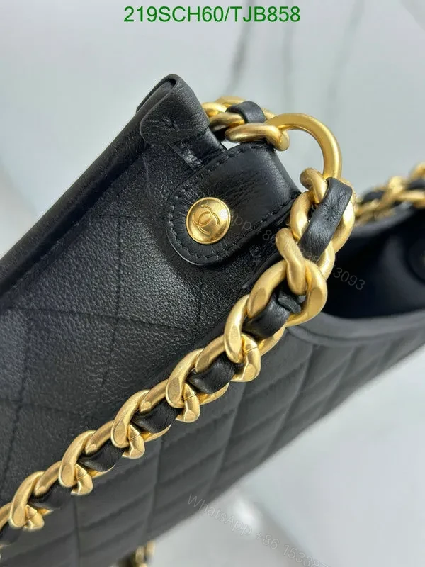 View 6 of Chanel 24SS Black Calfskin Hobo Handbag CC Quilted CP9964