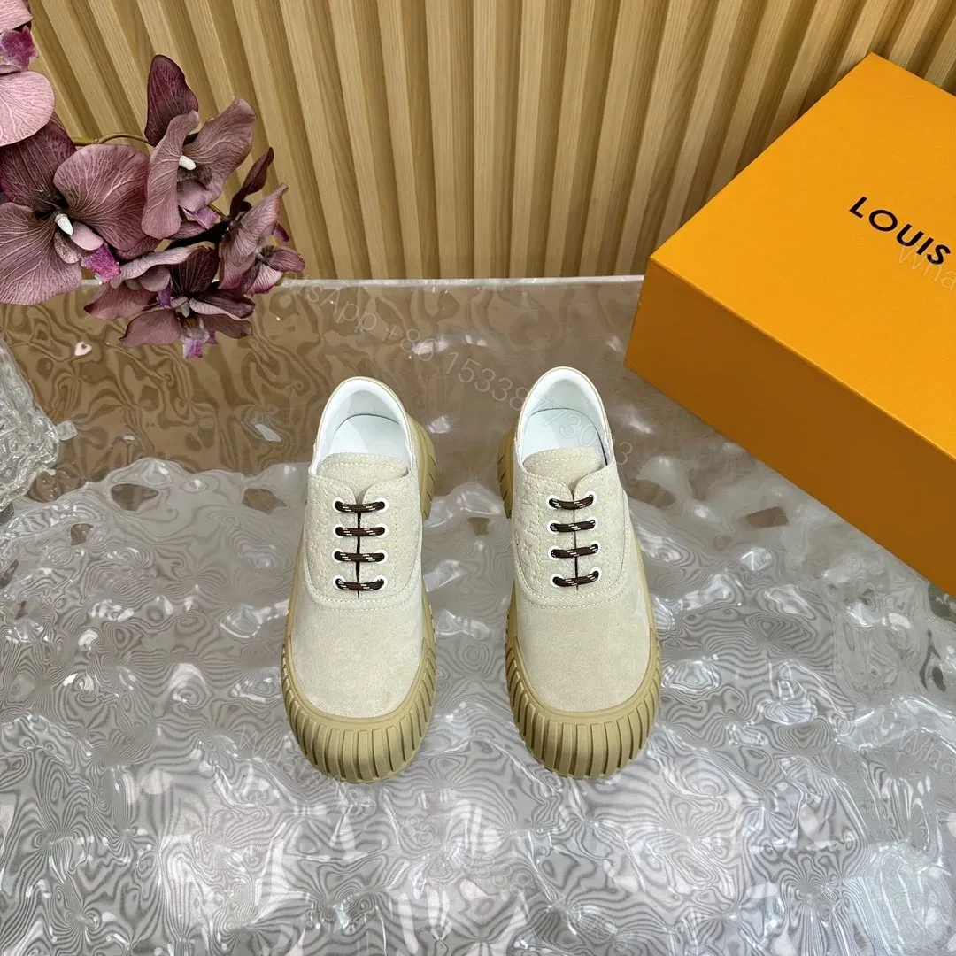 View 6 of LV Women Beige Suede Casual Sneakers
