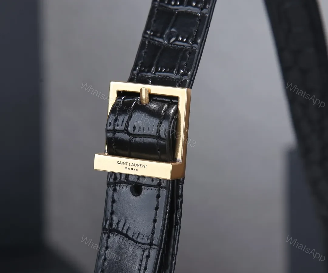 View 3 of YSL Black Crocodile shoulder bag