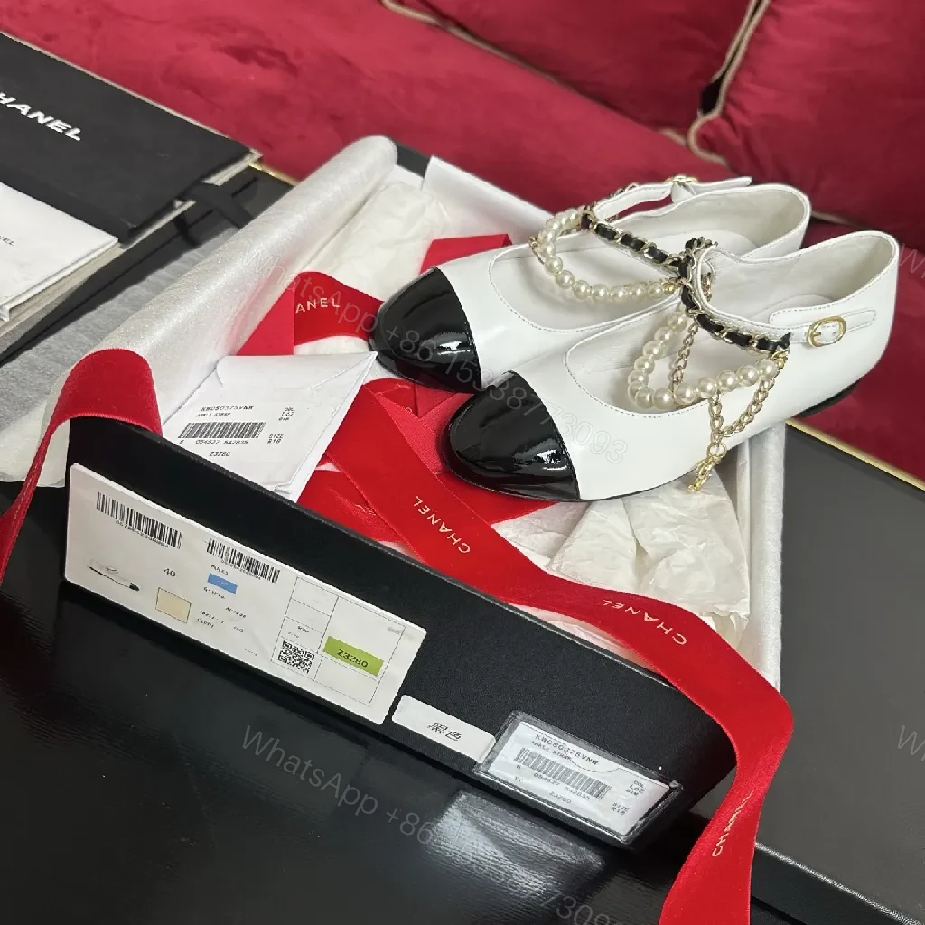 View 2 of White Leather Ankle Boots with Pearl Chain Detail, Black Toe Cap
