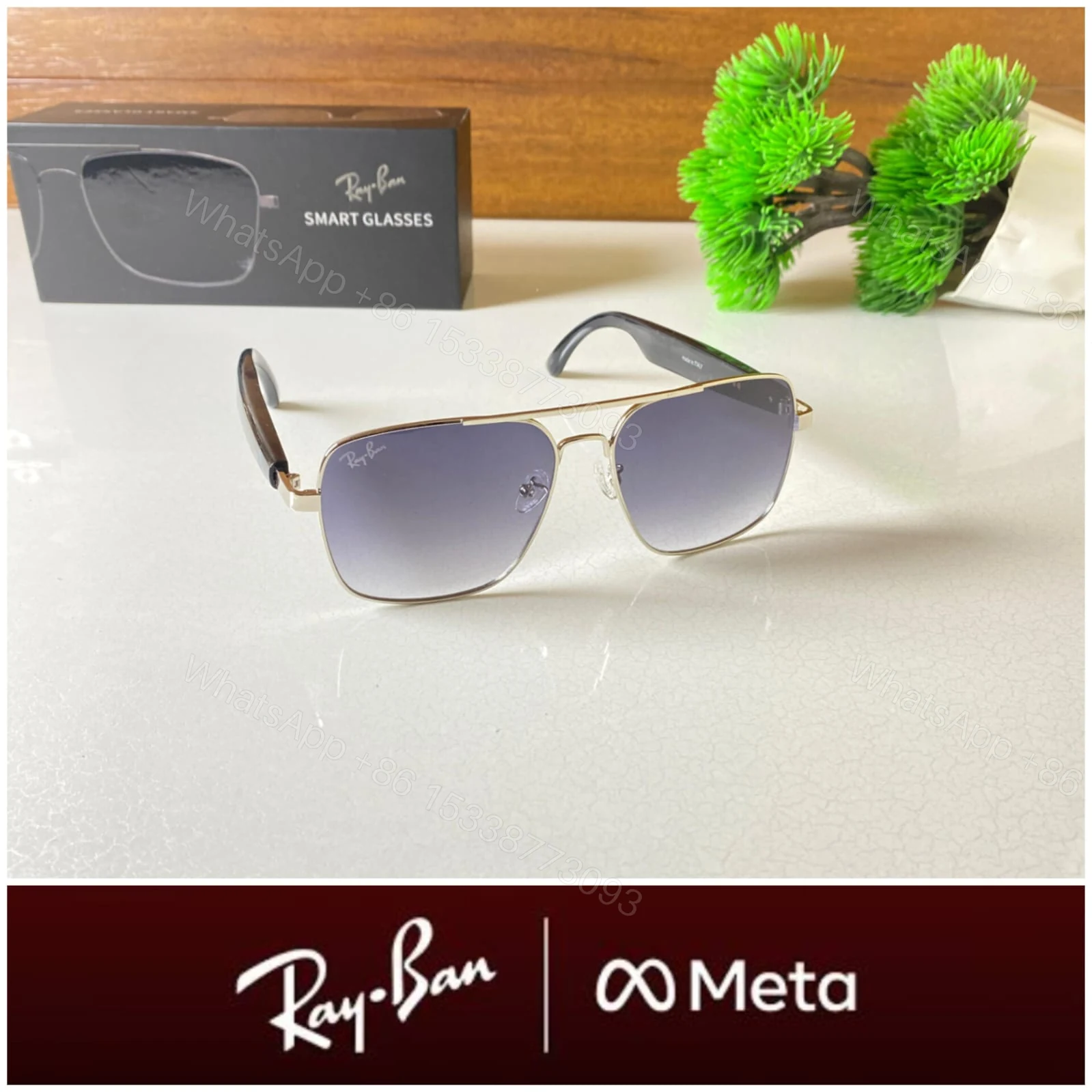 View 7 of Ray-Ban Meta Edition Black-Gold Tinted Metal