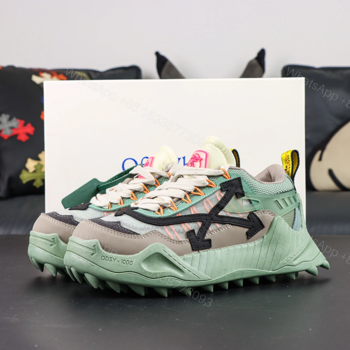 Off White ODSY 1000 Black Green Reps — view 1