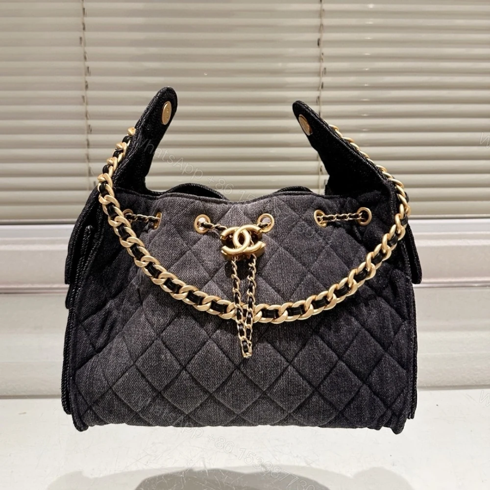 View 2 of Chanel 25 Small Handbag Washed Denim Black 26Cm AS5293 B20520 U0725