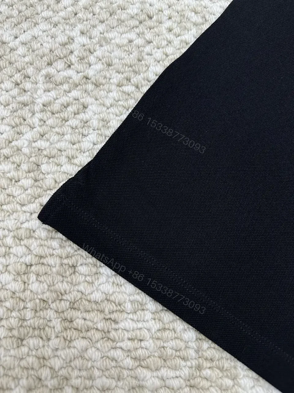 View 2 of black cotton polo shirt with logo for everyday luxury men