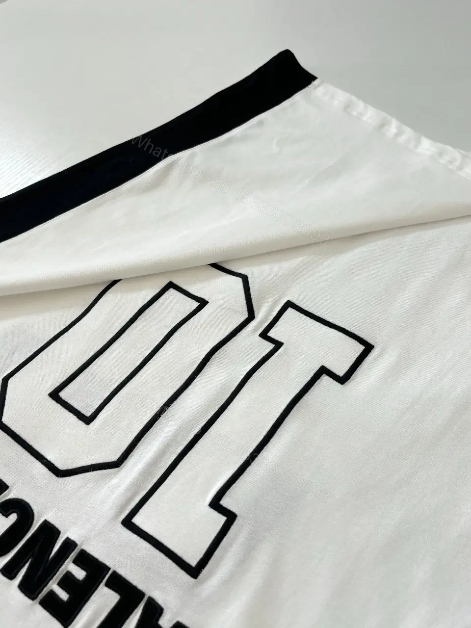 View 3 of Bold Performance Jersey: White/Blue, Luxe Streetwear Top