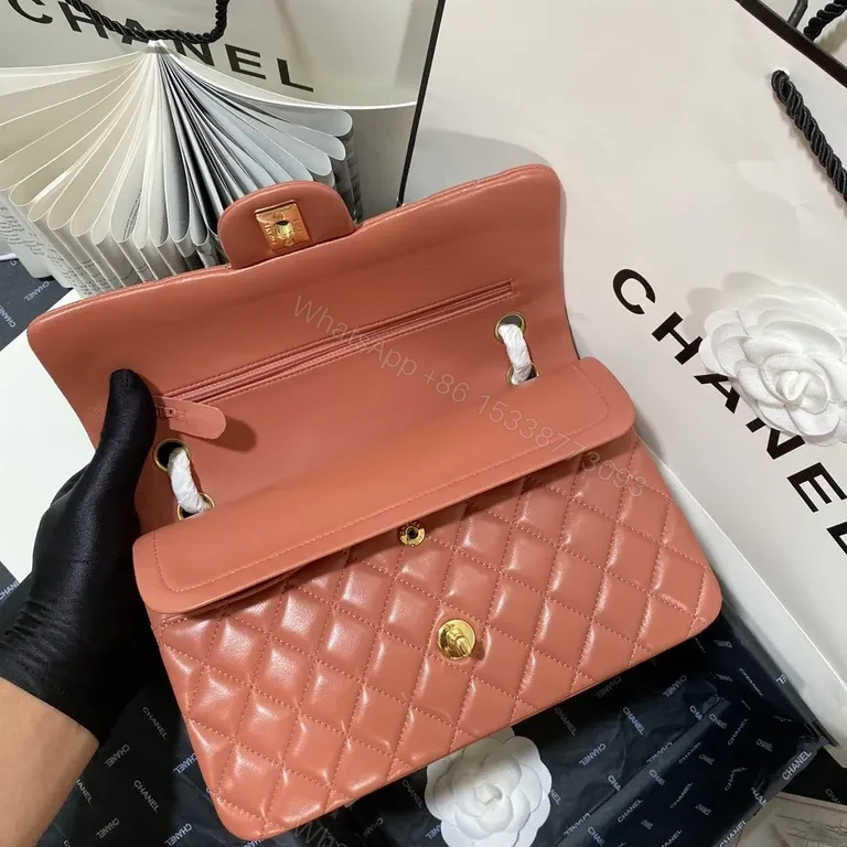 View 9 of Coral Pink Quilted Leather Shoulder Bag â€“ Designer-Inspired Luxury
