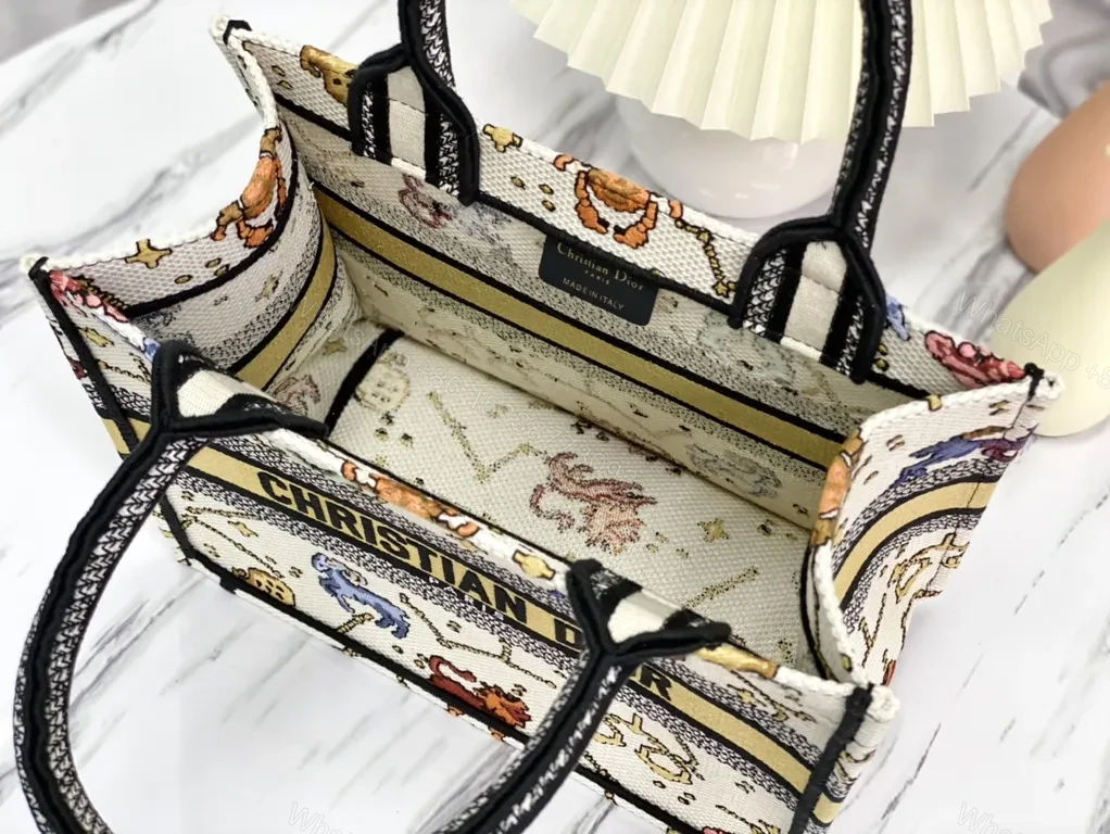 View 5 of Ivory Embroidered Canvas Tote: Luxe, Structured Shoulder Bag