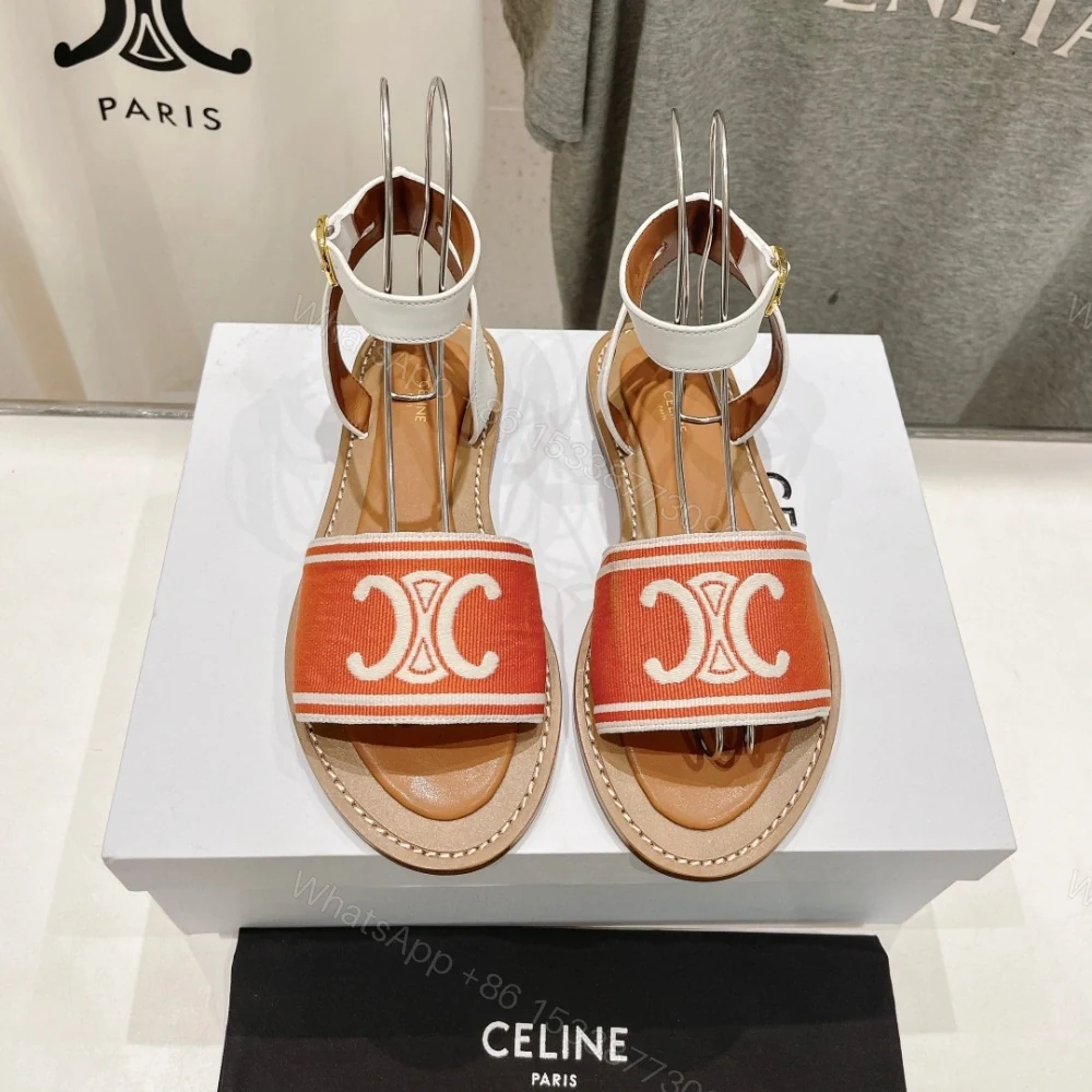 高仿Celine*357932352圓頭露趾涼鞋紅色免檢版 — view 1