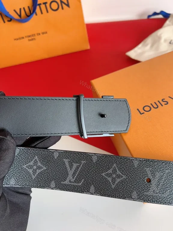 View 4 of Bold Monogram Belt: LV Gold Buckle Luxury Texture Belt