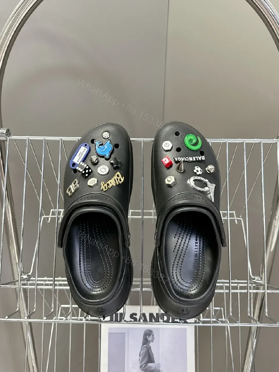 View 7 of Bold Black Slip-Ons: Luxe Embellished Couture Sneaker