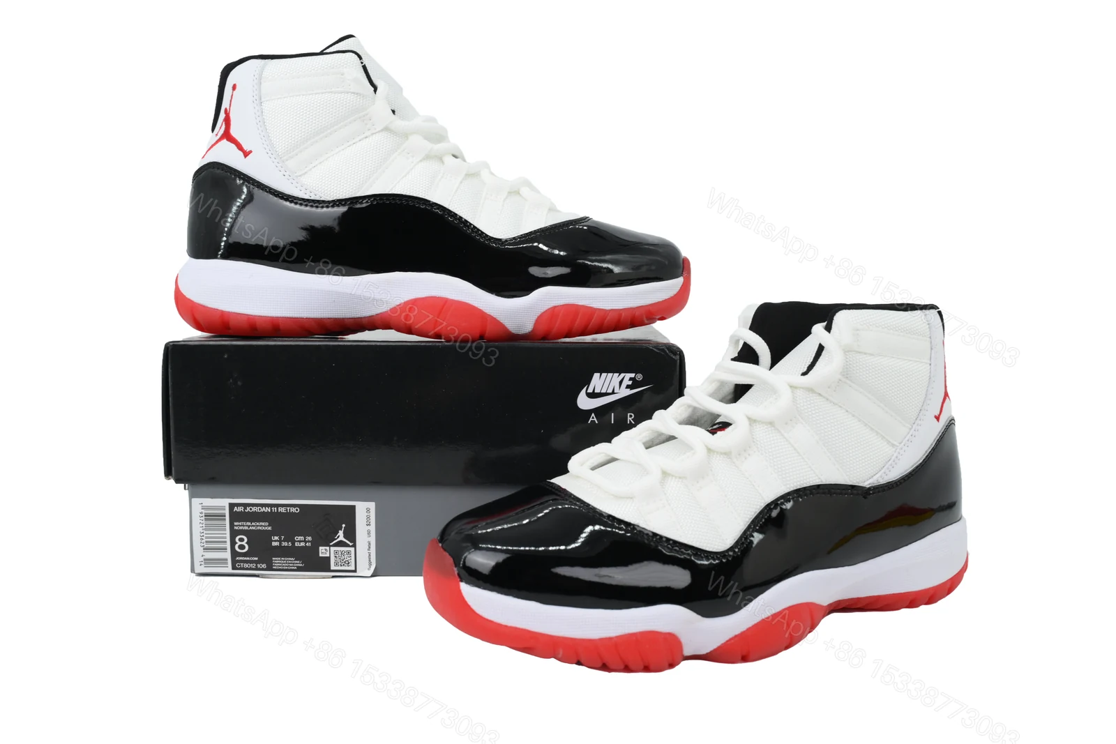 View 7 of Air Jordan 11 Retrowhite Black Red CT8012-106