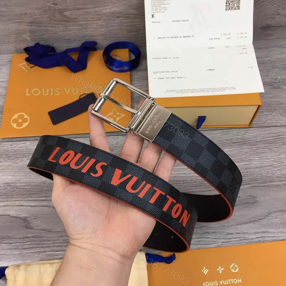 View 8 of LOUIS VUITTON DA.MIER PRINT 40MM RE.VERSIBLE BELT – B136