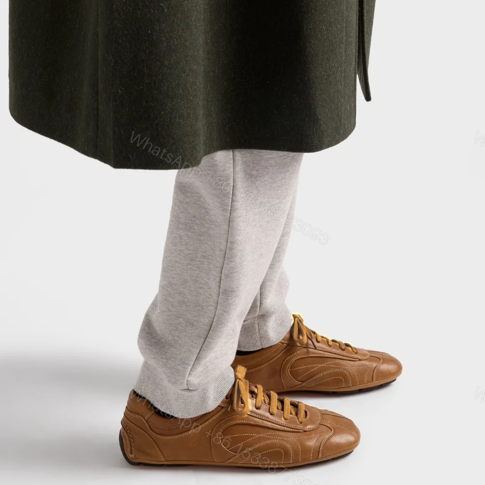 View 8 of Prada Montecarlo Re Edition 2005 Antiqued Nappa Leather Sneakers Caramel