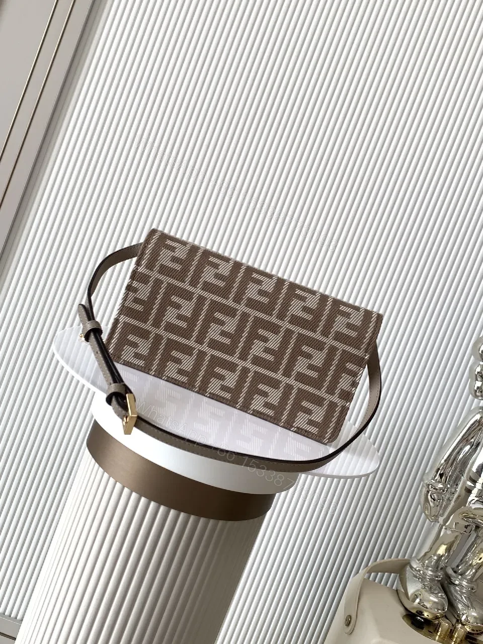 View 9 of Brown Monogram Shoulder Bag: Structured Luxe Everyday Carry