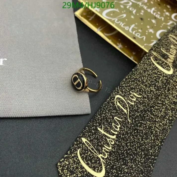 Dior Black Circle Braid CD Ring HJ90 – Luxury Design — view 1