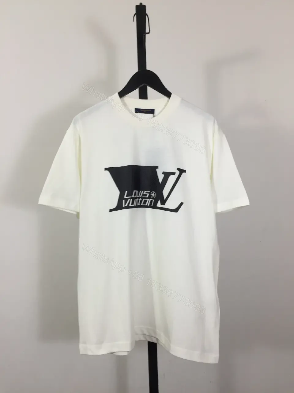 View 3 of White Graphic Luxe Tee: Premium Cotton Crewneck Short Sleeve