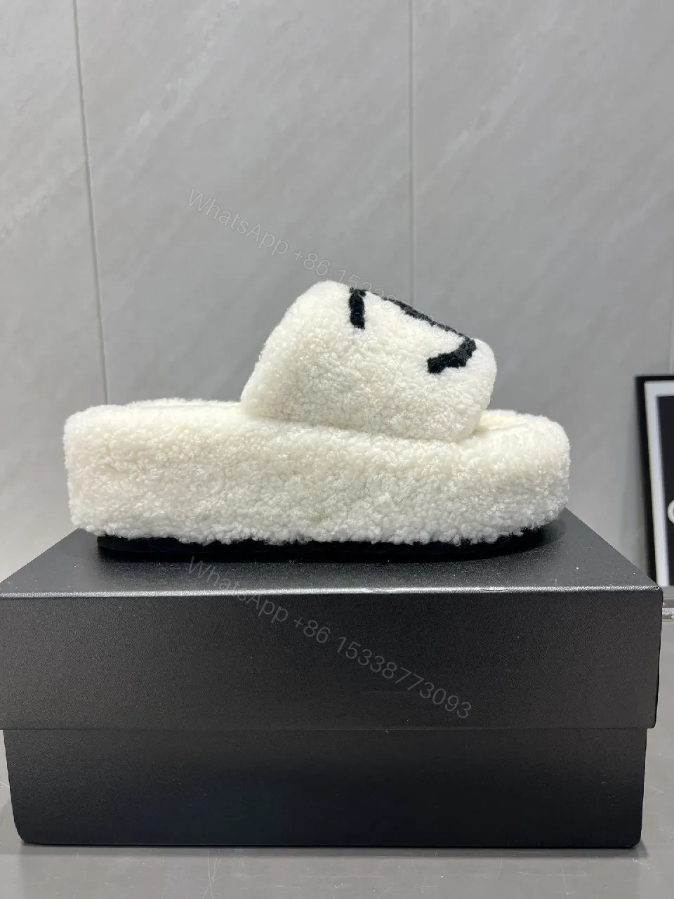 View 6 of Chic Plush Slippers: Memory-Foam Comfort, Logo Detail