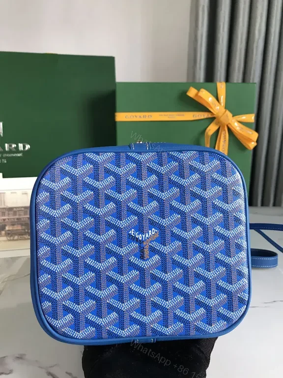 View 6 of Blue + Goyardine-Pattern + Bucket Bag + Everyday Versatility + Handbag