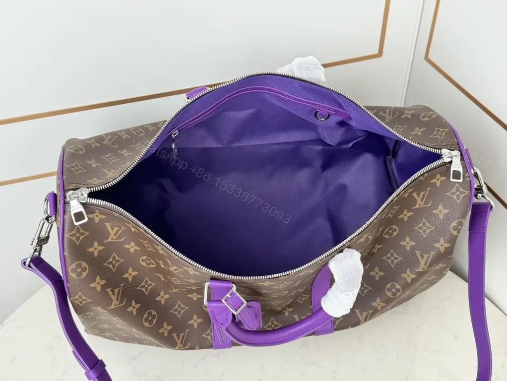 View 6 of Bold Monogram Carryall: Violet Accent Travel Bag