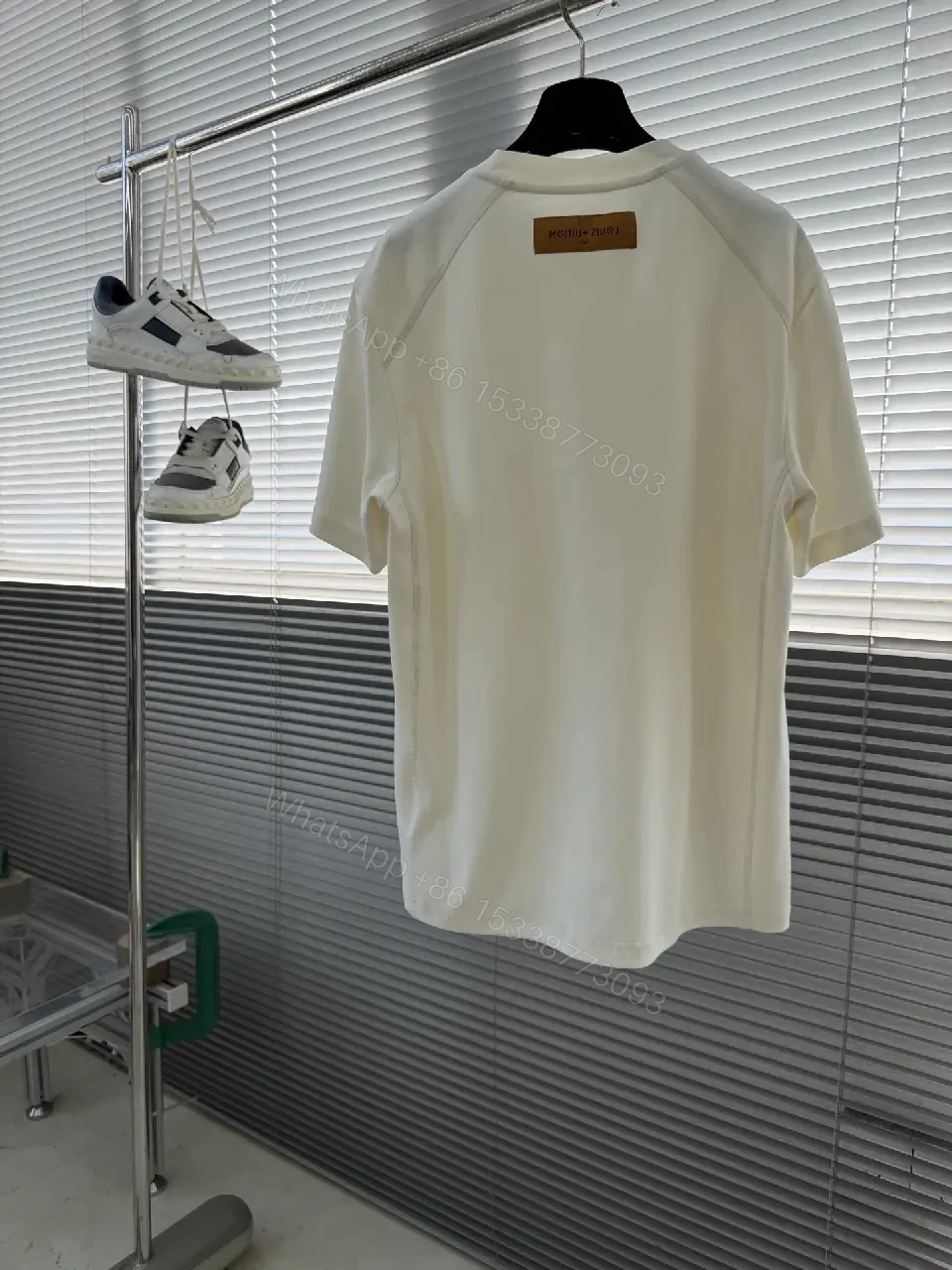 View 7 of Off-White Embroidered Crew Neck Tee: Minimalist Luxury