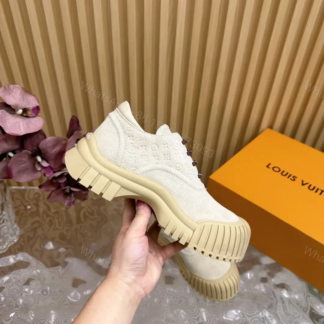 View 2 of LV Women Beige Suede Casual Sneakers