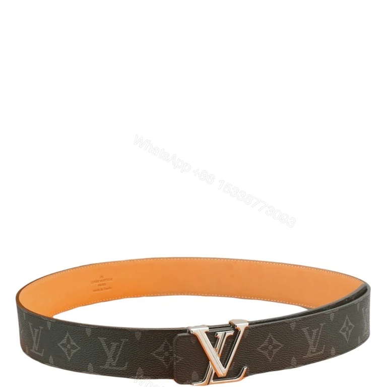 LOUIS VUITTON’S INITIALS 40MM BLACK REVERSIBLE BELT SILOUIS VUITTONER BUCKLE — view 1