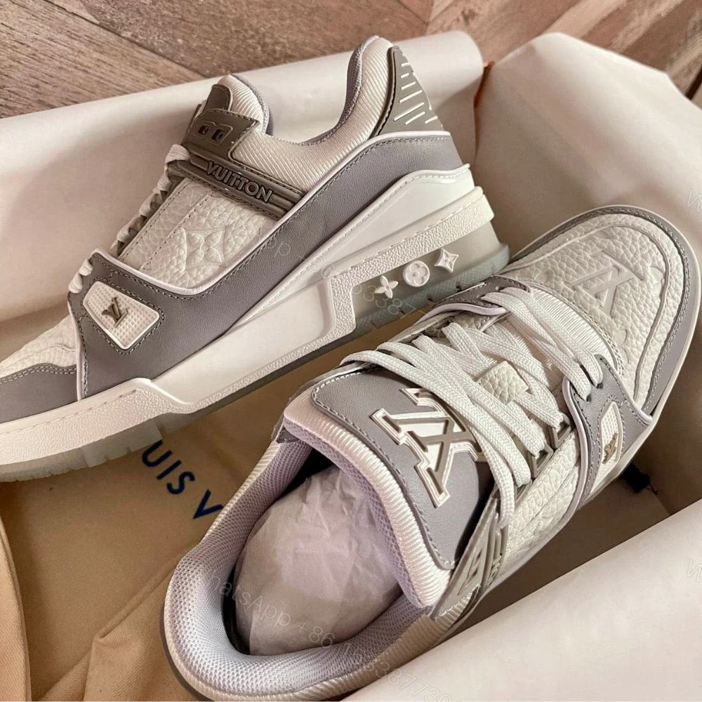 View 4 of Louis Vuitton LV Trainer Sneaker Grey White 1A8KBA
