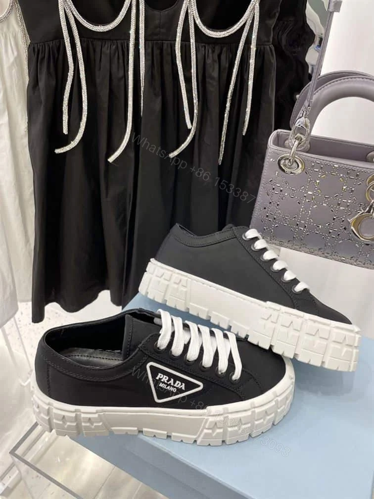View 5 of PRADA DOUBLE WHEEL RE-NYLON GABARDINE SNEAKERS BLACK – PRD086