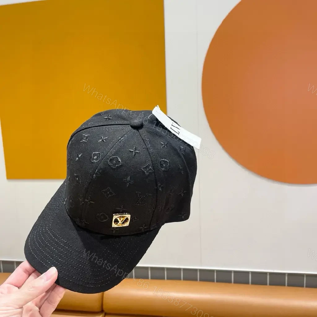 View 7 of Patterned Cap with Subtle Luxe Branding Cap - Textured Monogram, Gold Plaque