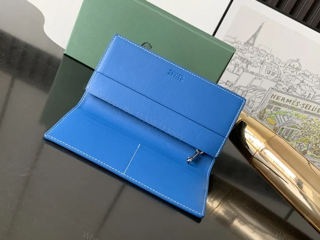 View 2 of Blue Goyard-Inspired Wallet: Patterned Long Wallet, Everyday Premium