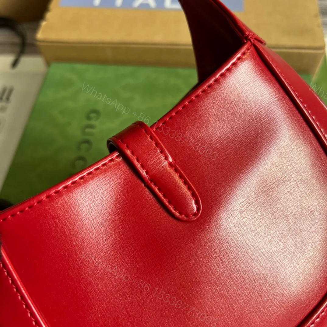 View 5 of GG JACKIE MINI 19 SHOULDER BAG IN CHERRY RED CALFSKIN