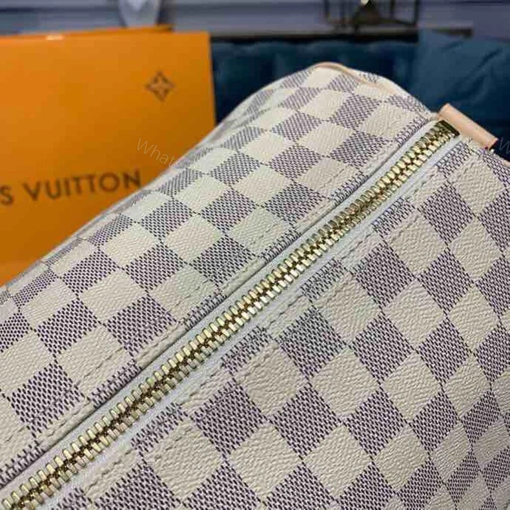 View 7 of Louis Vuitton Keepall Bandouliere 55 Damier Azur Canvas 55Cm LV N41429