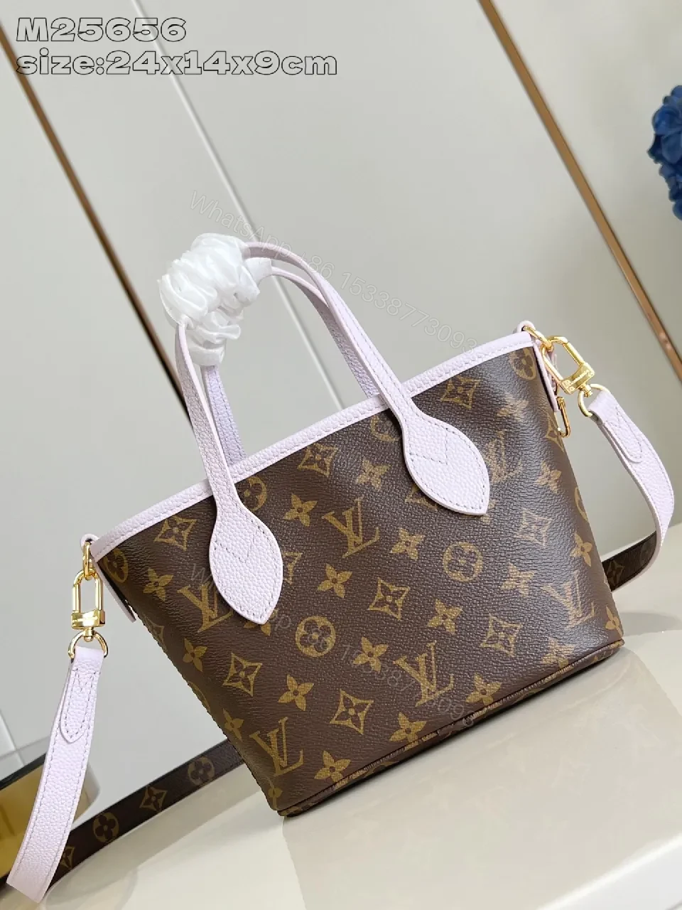 View 3 of Soft-Pink Monogram Mini Bag: Structured Luxe Carryall