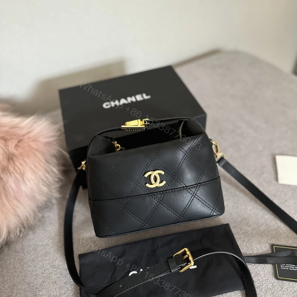 View 3 of Chanel Clutch With Chain Quilted Leather Black 19cm
