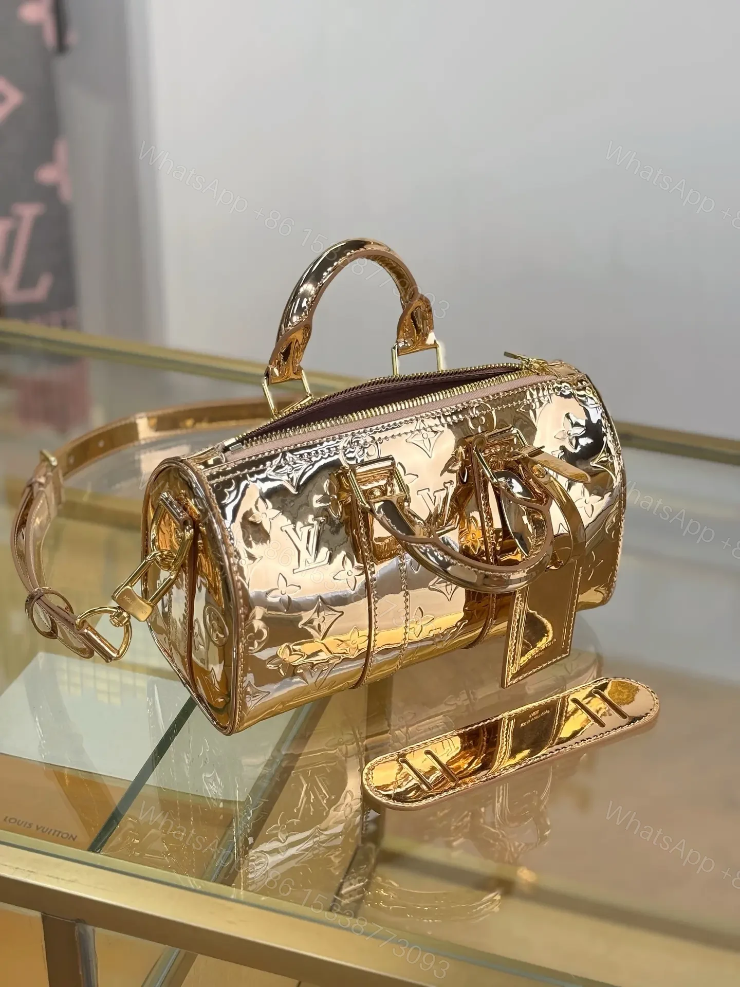 View 5 of Louis Vuitton Limited Edition Gold Monogram Miroir Speedy 30 bag