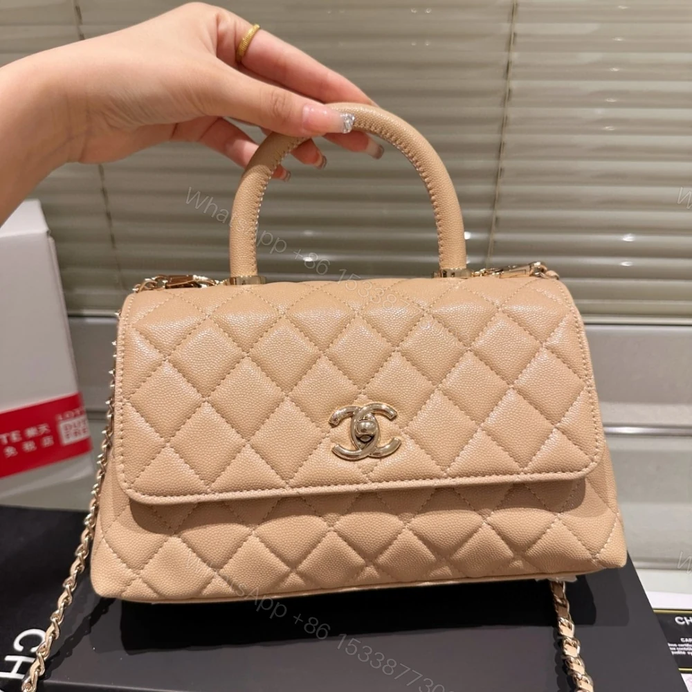 View 2 of Chanel Small Coco Handle Bag Dark Beige 23Cm
