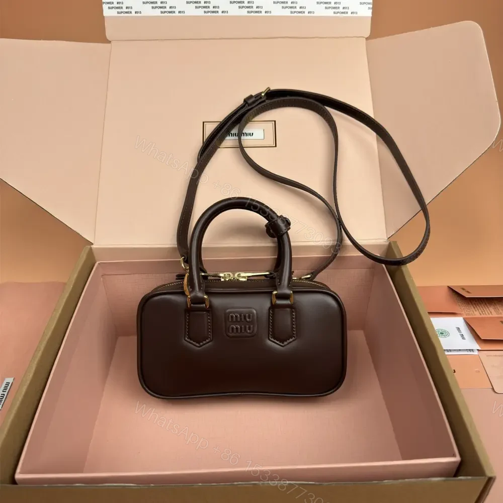 View 8 of 高仿miumiu*Arcadie系列5BP088小牛皮手袋石楠木色Mini免檢版
